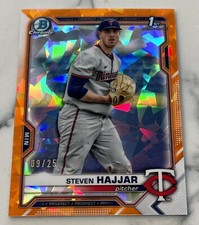 Steven Hajjar 2021 Bowman Chrome 1st 🧡 Orange Sapphire Refractor /25 Guardians
