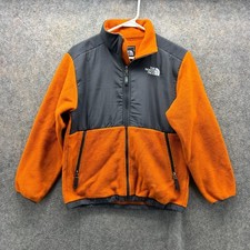 The North Face Jacket Boys Large Orange Black Denali Full Zip Outdoor Youth