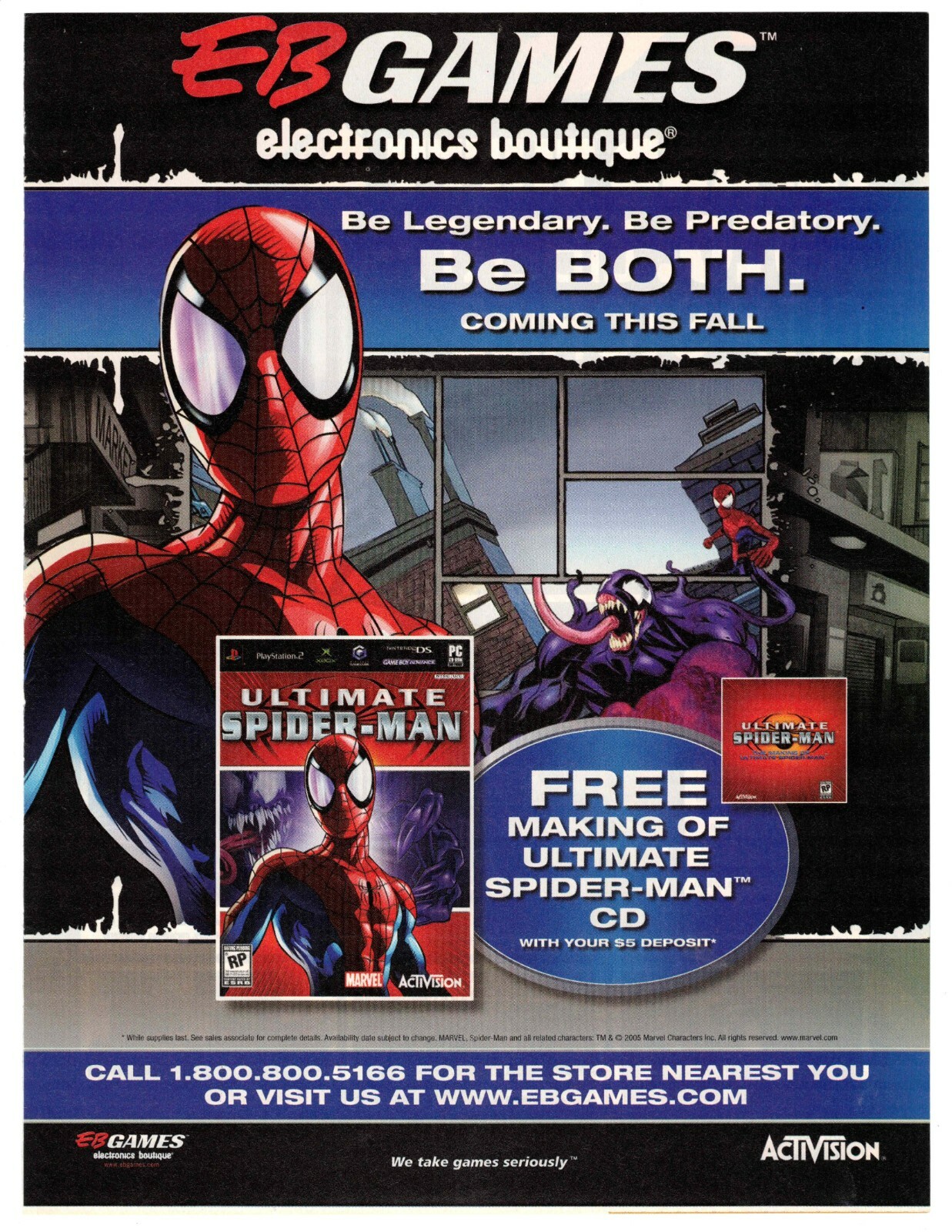 Original Retro 2005 EB Games Ultimate Spider-Man PS2 video game print ad |  eBay