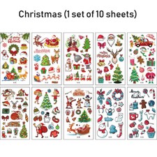 10 Sheets Kids Boys Girls Gift Temporary Tattoos Stickers Party Waterproof NEW