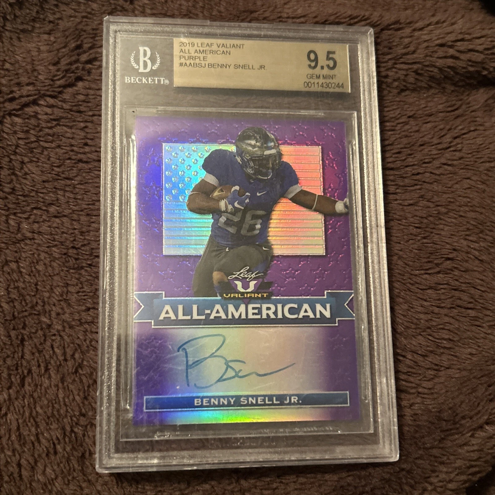 Benny Snell Jr. Leaf Valiant All-American Autographs #AABSJ Purple