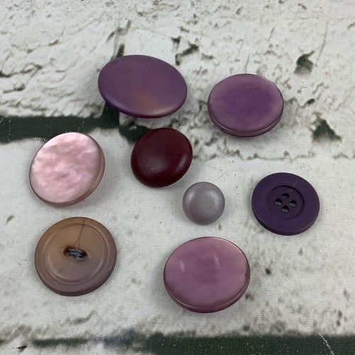 Vintage Buttons Lot Purple Various Sizes DIY Clothing Crafting Art Deco