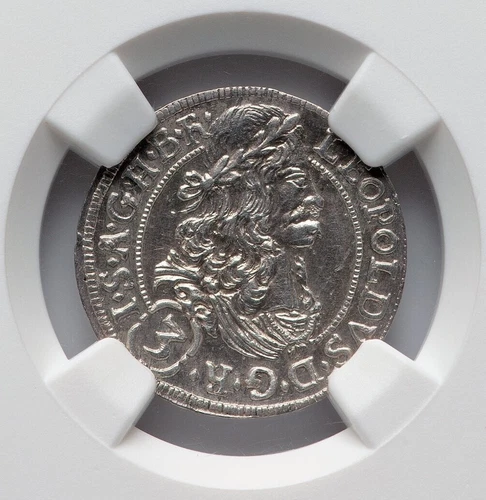 Austria 1692-CS Leopold I 3 Kreuzer - NGC MS63 - AMAZING QUALITY HOGMOUTH MINOR!