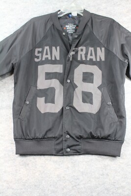 D & B Supply Jacket Size Medium M San Francisco 58 Button Up Black Mesh Jersey