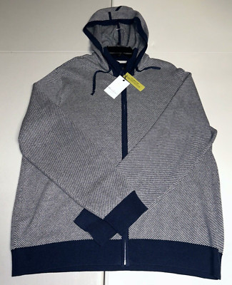 NWTs Robert Graham Dante Full Zip Cardigan Cashmere Blend Hoodie Sweater XL $278