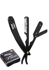 STRAIGHT EDGE PROFESSIONAL RAZOR With 100 Derby Blades Utopia Care Quality