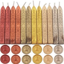 6 Colors Wax Seal Sticks, Metallic Red Sealing Wax Sticks with Wicks, 12 Pcs ...