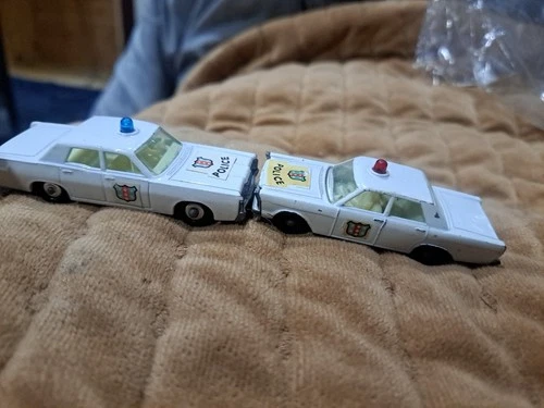 2 Vintage Matchbox lesney Cars No.55 Ford Galaxie Police & Mercury Police No 55