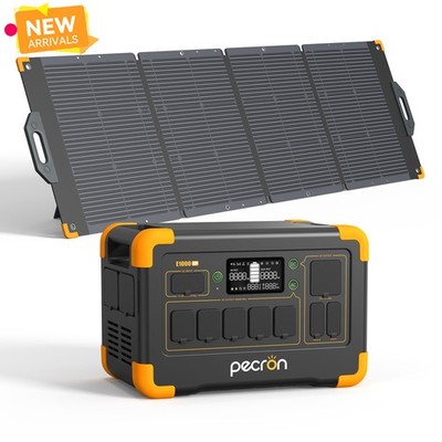 PECRON E1000LFP 1024Wh 1800W Portable Power Station with 200W Solar Panel Kit