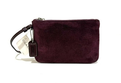 NWT COACH VINTAGE Y2K PURPLE SUEDE LEATHER ZIP SM PURSE BAG SKINNY