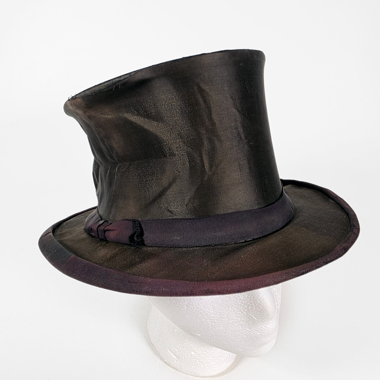 Collapsible Top Hat • Opera Hat •  Antique Silk •… - image 5