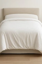 New PURE ERA Jersey Knit Queen Full Duvet Cover Only 100% T-Shirt Cotton White L