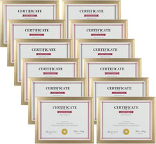 8.5X11 Picture Frame Gold Set of 12, Multi Modern 8.5 X 11 Frames Bulk for Award