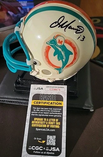 DAN MARINO signed DOLPHINS mini helmet JSA COA