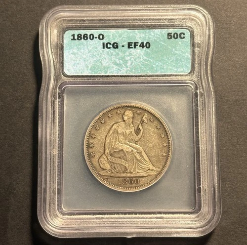1860-O Seated Liberty Half Dollar — ICG XF40 🔥 Better Date