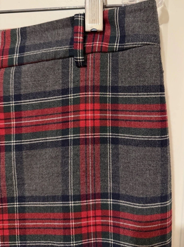 Talbots Curvy Plaid Gray/ Red Wool Blend  Lined Pants Sz 10~Classy - Image 4 of 4