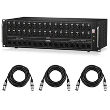 Behringer S32 I/O Box with 32x Remote-Controllable Midas Preamps, Bundle With 3x