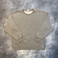 Vintage Russell Athletic Mens Gray Crewneck Sweatshirt XL Heather Gray V-Stitch