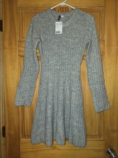 NWT H&M Grey Knit Sweaterdress Size M