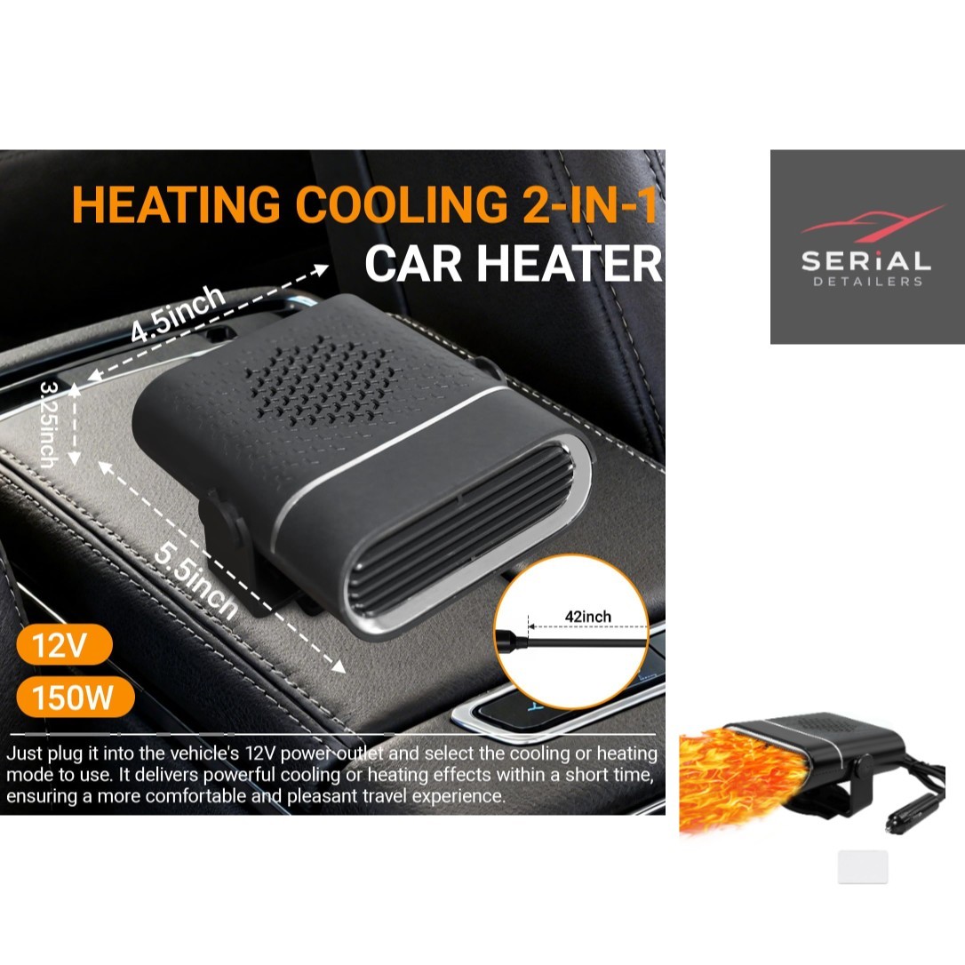 Portable Car Heater for Vehicle 12V That Plugs into Cigarette Lighter Window Utv
