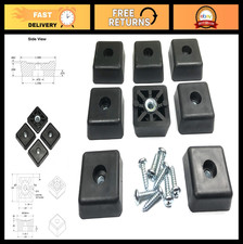 Large Square Rubber Feet Bumpers with Stainless Screws - Heavy Duty, Non-Marking