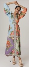 Farm Rio Long Sleeve Maxi Dress LP Floral Scarf Print