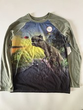 NWT Wonder Nation Boys Dinosaur Glow in the Dark Pajama Shirt Size XXL 18 Dino