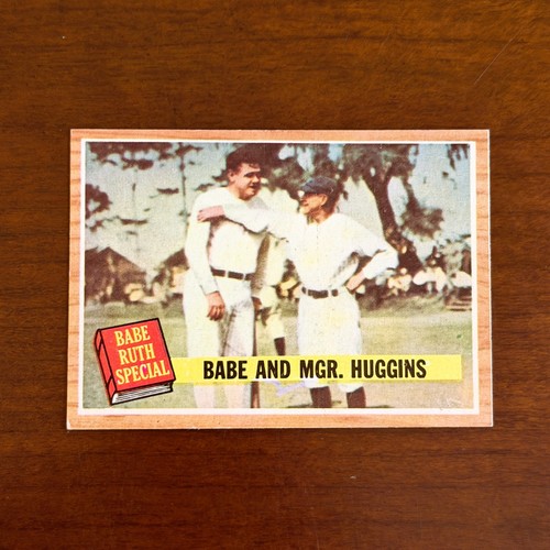 Babe and Mgr. Huggins [Green Tint] #137 1962 Topps card