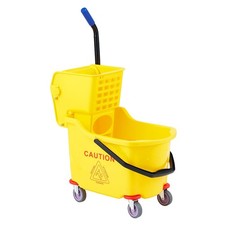 32L Commercial Mop Bucket w/ Side Press Wringer on 4 Swivel Casters for Cleaning