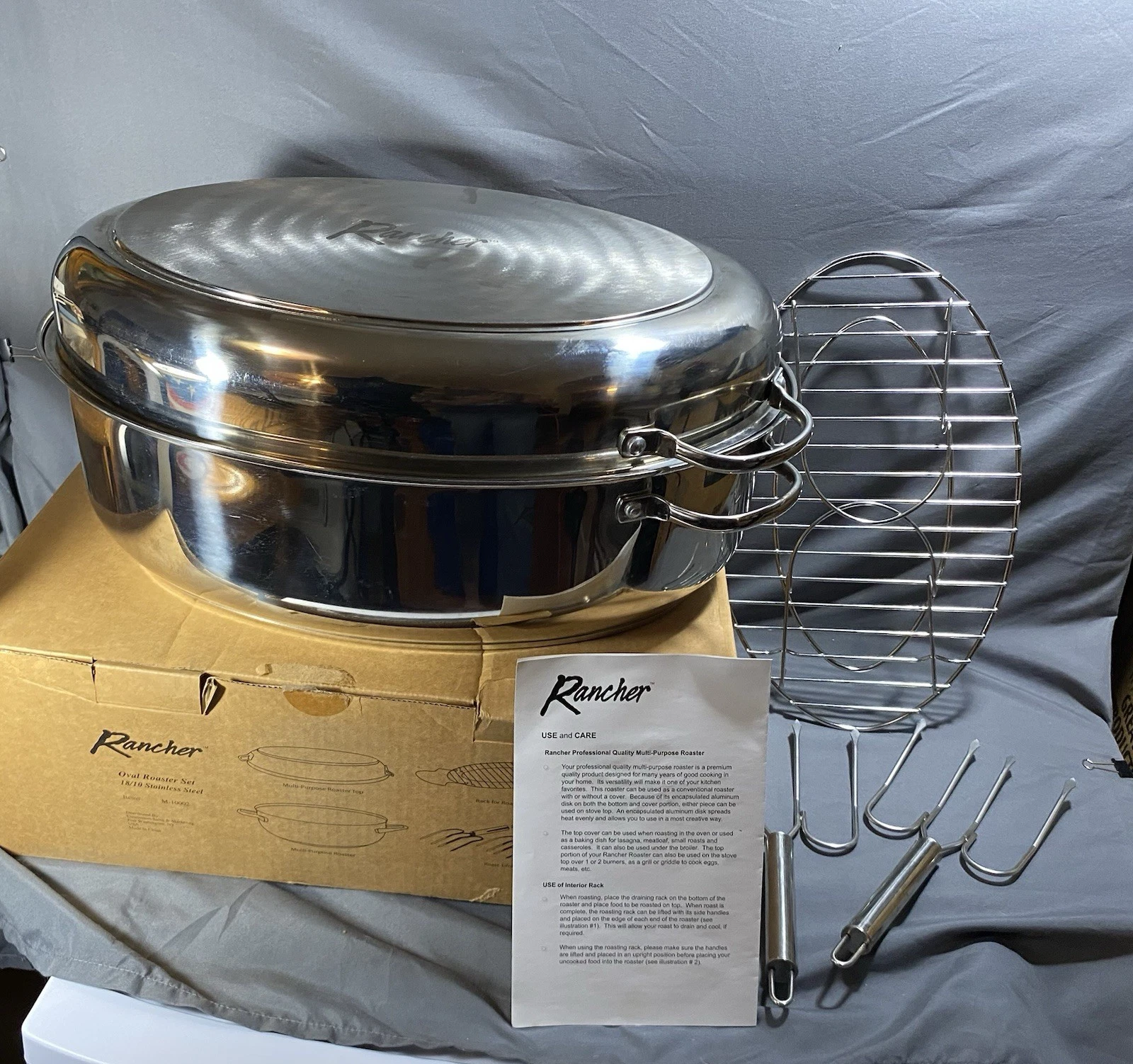 Rancher Oval Professional Roaster 18/10 Stainless Steel M-10002 With Accessories