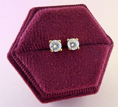 GIA 0.29ct G VS1 Natural Round Brilliant Diamond Studs Stud Earrings 18K Mount