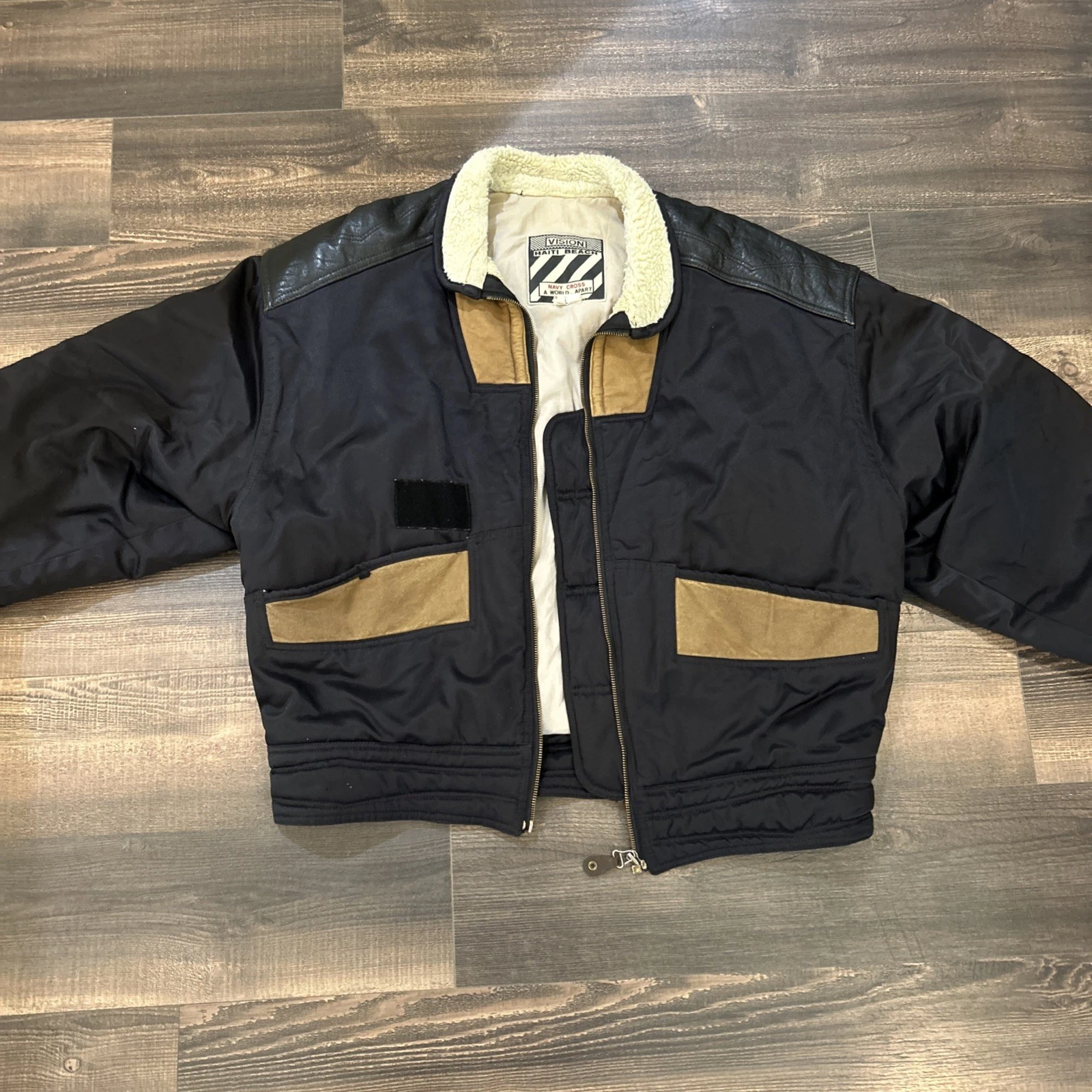 Vintage Vision Haiti Beach Leather Fashion Zurich Switzerland Jacket Adult Large