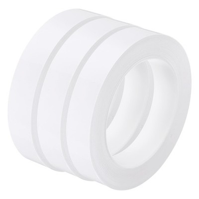 3Pcs Floor Tiles White Foil Lines Metallic Mirror Tape 0.79''x82 Ft