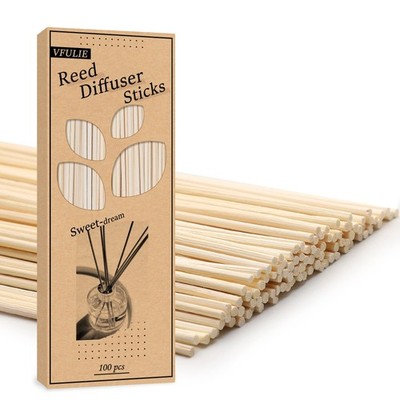 100PCS Reed Diffuser Sticks, 10 Inch Natural Rattan Wood Sticks Essential