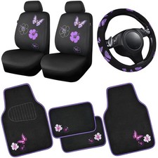 Car Pass Universal Butterfly Car Seat Covers Front Set Embroidered Flower