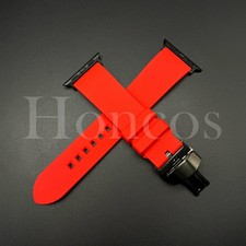 38 40 41 42 44 45 46 49 MM Rubber Band For Apple Watch Series 10 9 8 7 6 5 4 Red