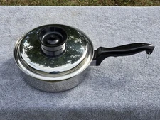Vtg Chef's Ware Townecraft T304 5-Ply Stainless Steel 8.5" Sauce Pan Pot & Lid