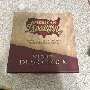 Rare American Expedition Wildlife Series Desk Clock- Whitetail Buck New In Box