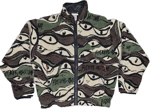 adidas x F*cking Awesome Camo Eyes High-Pile Sherpa 80s Track Jacket Men Medium - product listing photo
