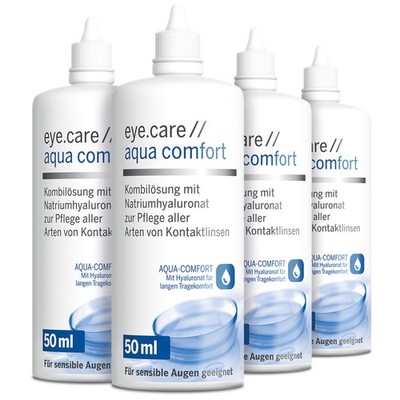 Eye.care Travelpack Kontaktlinsen Flüssigkeit  mit Hyaluron  4 x 50ml Premium...