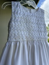 Cinderella Couture Formal Dress Flower Girl Pageant White Beaded Girls Size 7
