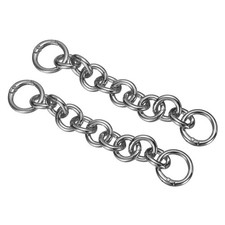 2Pcs Purse Strap Extender 5.9-Inch, Bag Extender Chain Black Grey, Round Style