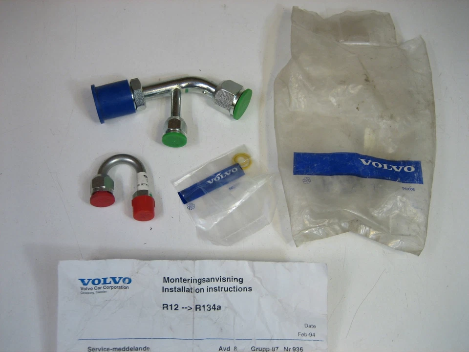 Kit de conversión de aire acondicionado parcial genuino Volvo 940 960 740 240 R134a 1991 1992 aire acondicionado Foto 2 de 4