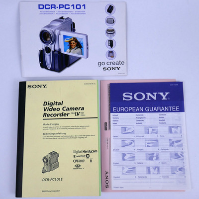 MANUAL ONLY Sony DCR-PC101E PAL MiniDV Megapixel Handycam Camcorder +DV-IN/OUT