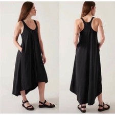 Athleta Traveler Presideo Racerback High Low Maxi Dress Womens Large Scoop Neck
