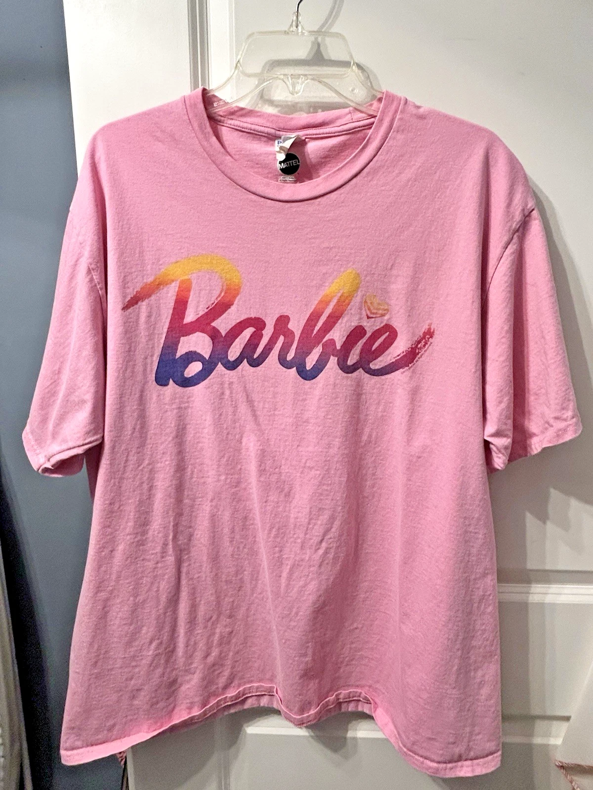 BARBIE XXL Pink 2019 Mattel LOGO Graphic Bright T-Shirt Unisex