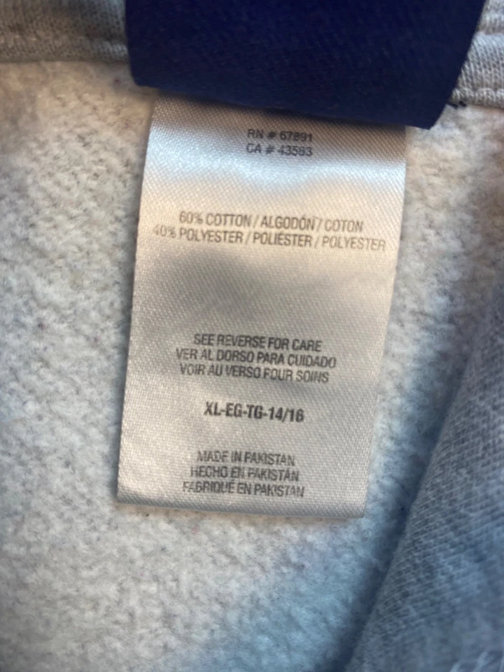 LSU Tigers Hoodie Boys XL Gray Fleece AOP Team Athletics Pullover Sweatshirt Y2K - Image 4 of 4