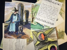 Collection of 11 Mid-Century Landscape and Figure-Charcoal, Watercolor-NY Artist