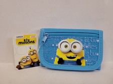 Kids Tri-Fold Mini Wallet - Despicable Me Minions Bob Blue Coin Purse Bag NEW