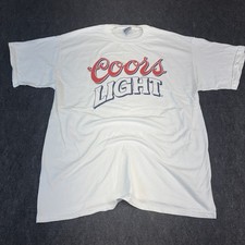 Vintage Y2K Coors Light Mens Beer Alcohol White Miro T-Shirt Size XL Adult